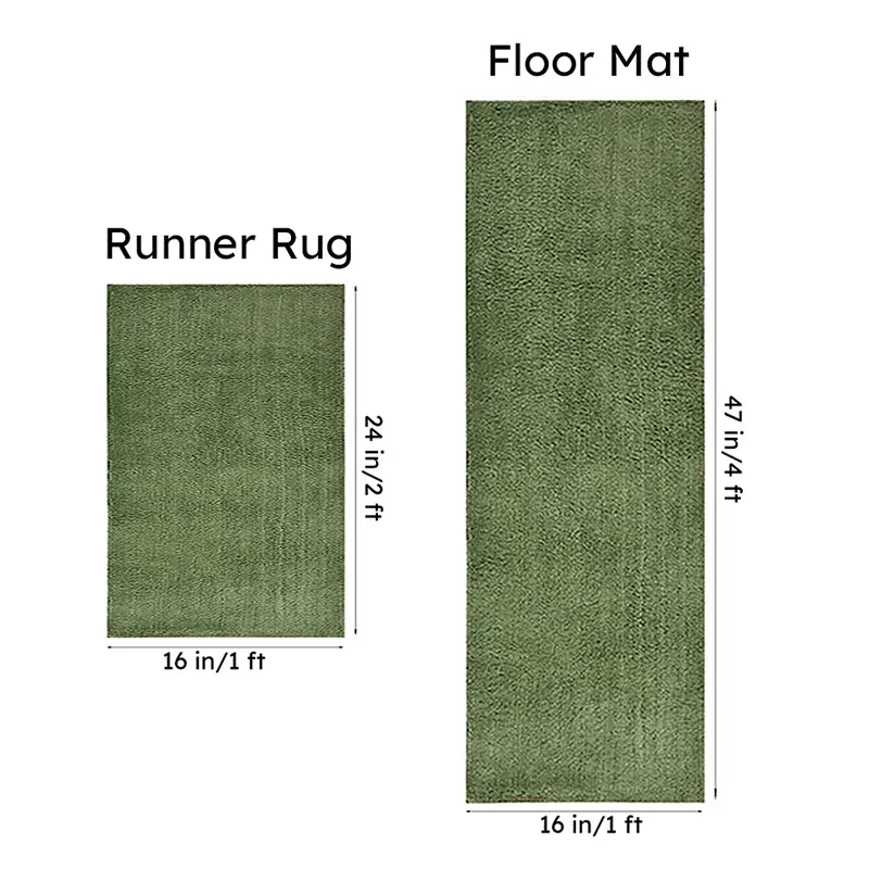 Relma Anti Skid Cotton Runner Rug (Green) - Set Of Two media 9