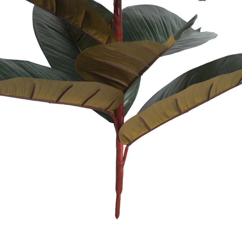 Urban Luxe Artificial Rubber Plant Without Pot - 2.1 Feet media 6