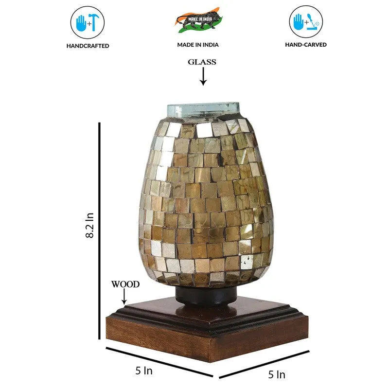 Radiantblend Mosaic Glass Table Lamp With Wooden Base media 9