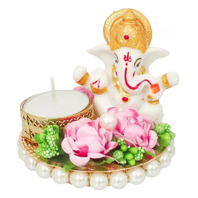 Lord Vinayak Pooja Tealight Candle Holder media 3