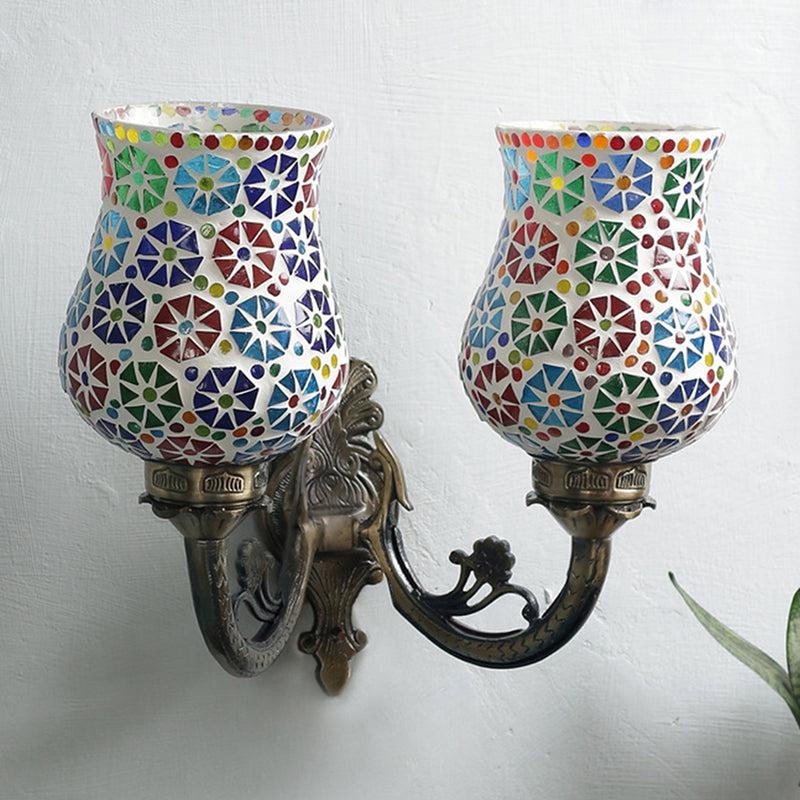 Zava Twinner Mosaic Glass & Metal Wall Lamp media 3