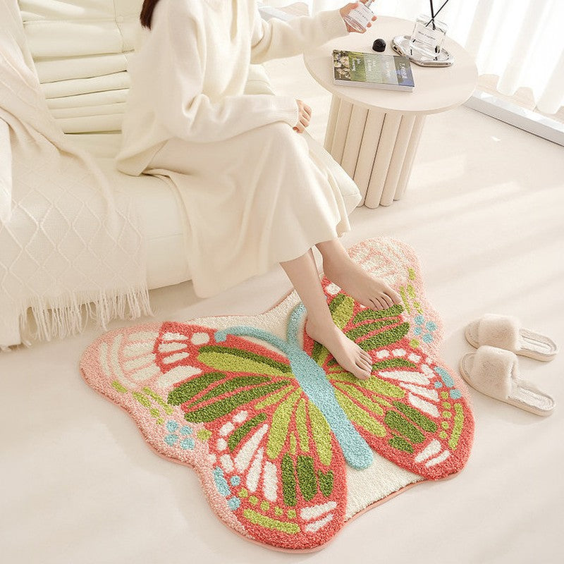 Soft Wings Tufted Micro Fiber Bath Mat - Pink - 40 x 60 cms