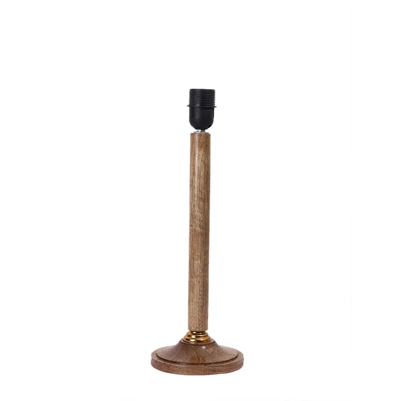 Monochrome Edge Table Lamp With Wooden Base - White,Brown media 5