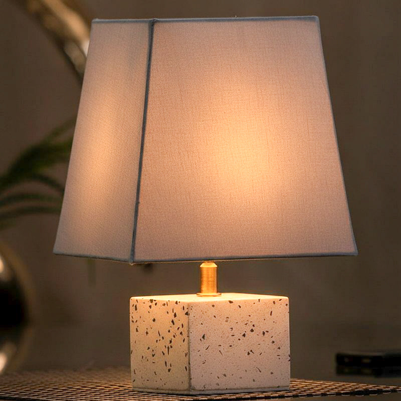 Terrazzo Hand Crafted Fabric Table Lamp - Grey,White