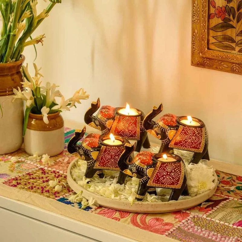 Warm Aura Tea Light Candle Holder - Set Of Four media 3