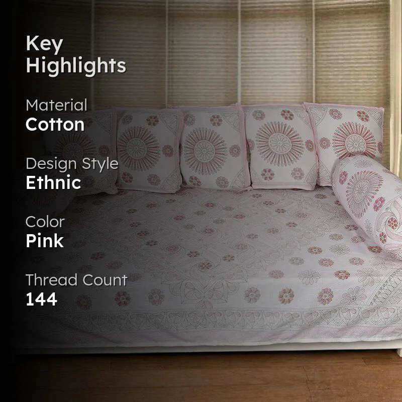 Arunima Diwan Set (Pink) - Eight Piece Set media 2