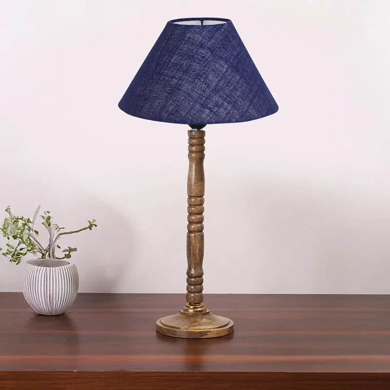 Loft Gleam Table Lamp With Carved Wooden Base - Black,Brown media 3