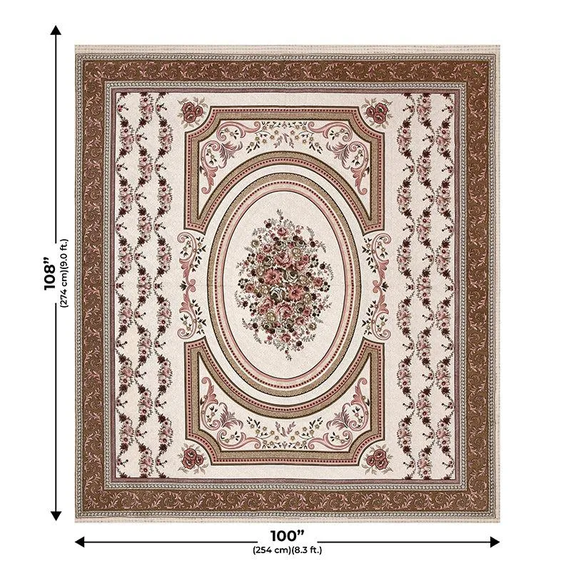 Pusthi Ethnic Cotton Bedsheet (Brown) - 240 TC media 4