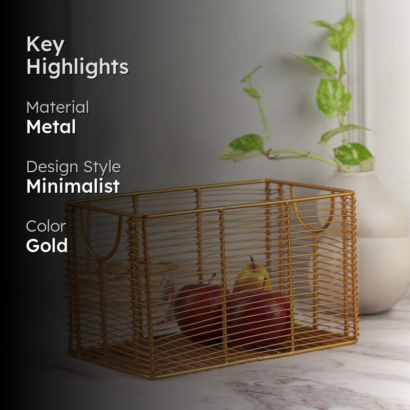 Foxy Boxy Mesh Basket - Gold media 2