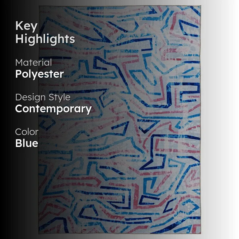 Zubid Abstract Carpet - Blue media 2