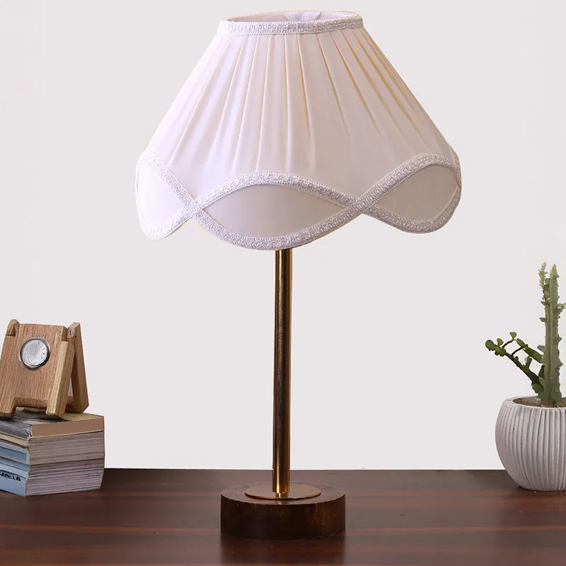 Valencia Rodin Wooden Table Lamp - OffWhite,Gold,Brown media 3
