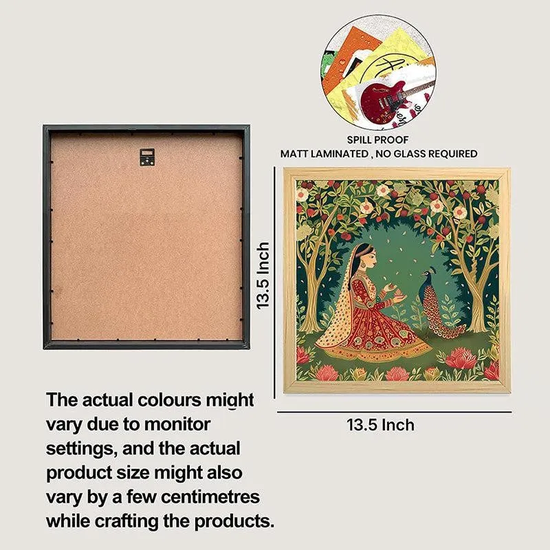 Vanasundari Mughal Wall Art With Frame - Set Of Four media 10