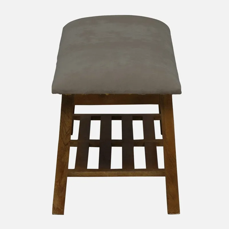 Grid Mango Wood Shoe Rack - Grey media 5
