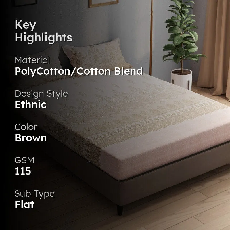 Wyril Bedsheet (Brown) - 115 GSM media 2