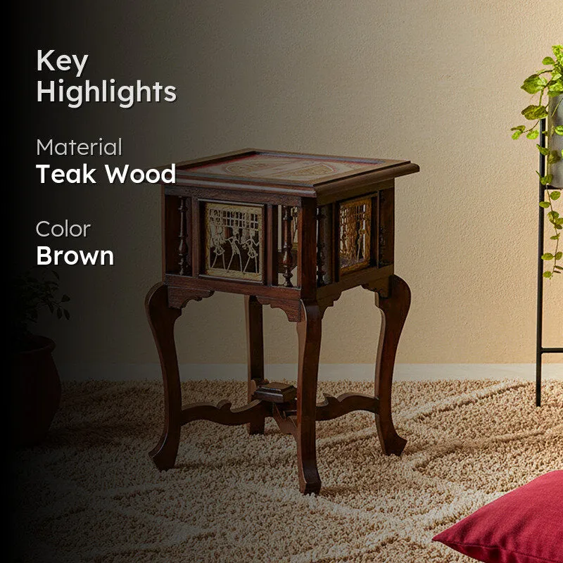Harbi Teak Wood Side Table media 2