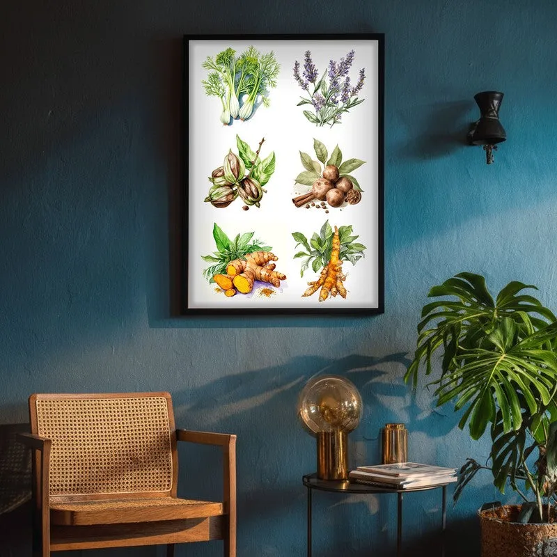Garden Of Herbs Framed Canvas Wall Painting media 4