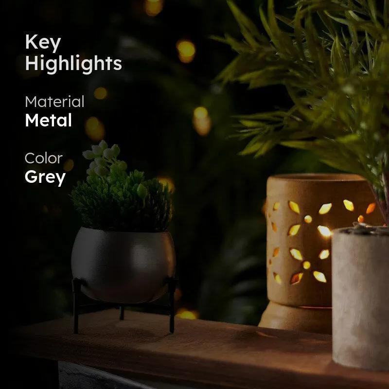 Eukene Metal Planter - Silver media 2