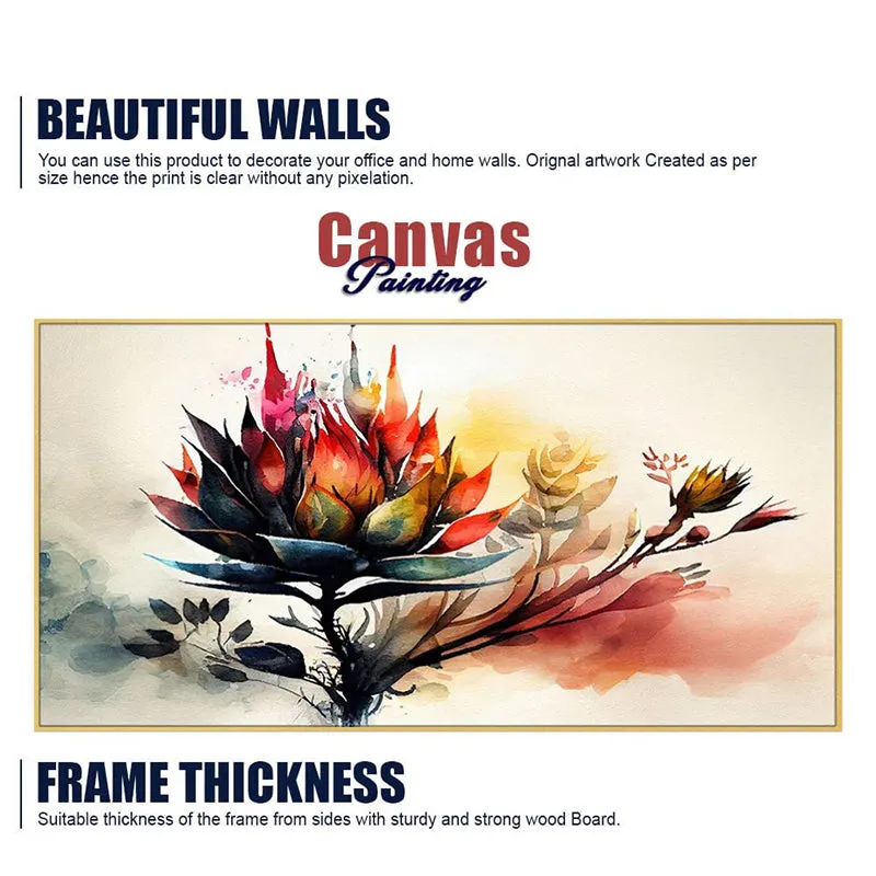 Fiery Petals Canvas Wall Painting media 8