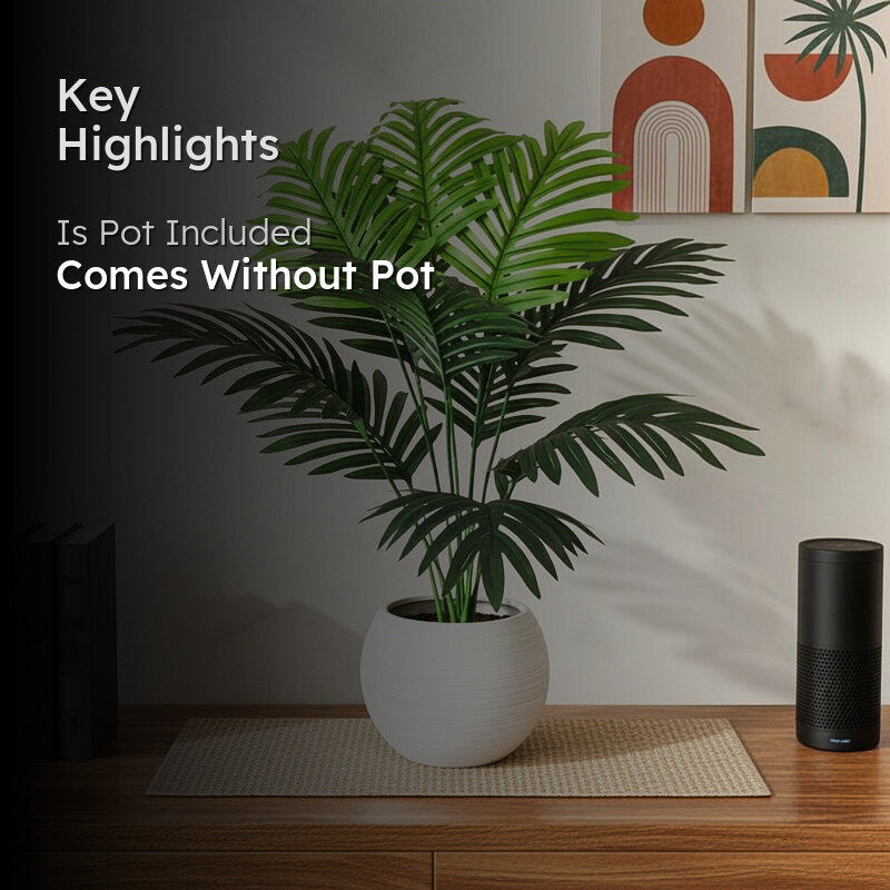 Faux Areca Laceolata Plant without Pot - 55 Cms media 2