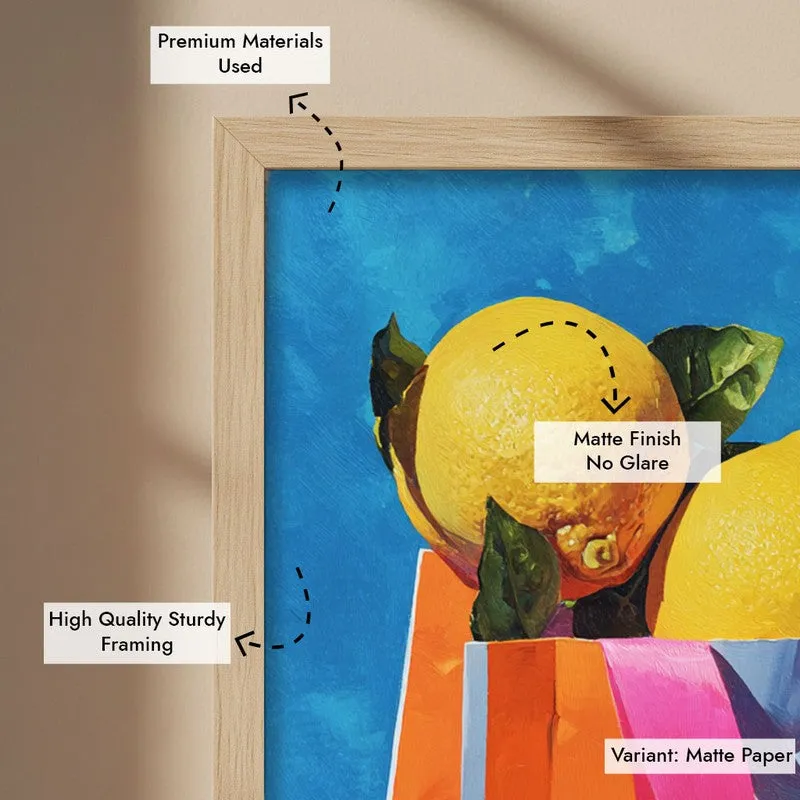 Citrus Tote Canvas Wall Painting - Brown Frame media 7