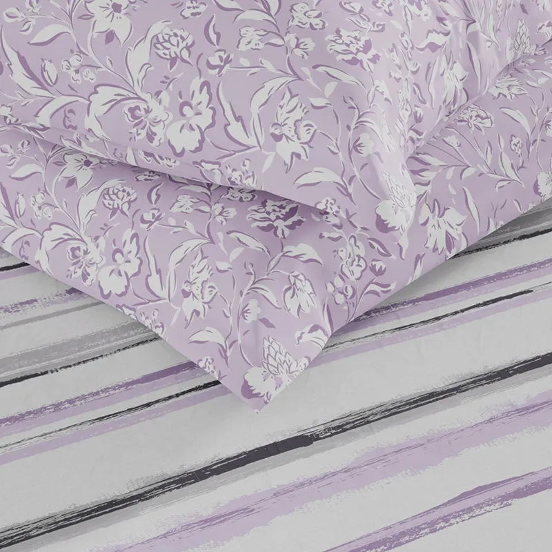 Pike Abstract Microfiber Bedsheet (Lavender) - 120 GSM media 6