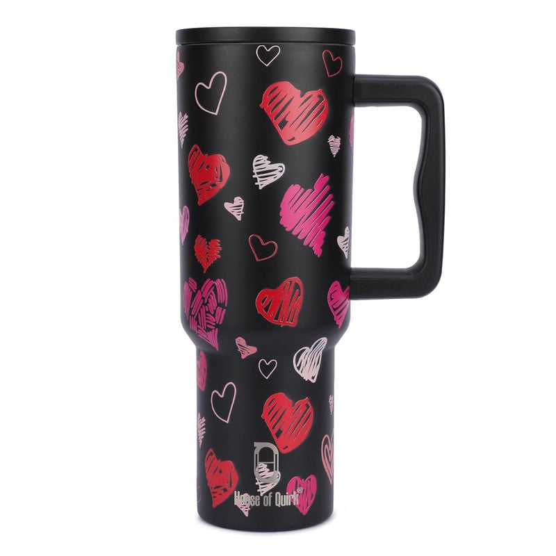 Heart Shale Stainless Steel Tumbler (1200 ML) - Black media 5