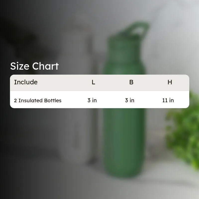 Sleek Sip Hot & Cold Thermos Water Bottle (White & Green, 630 mL Each) - Set Of Two media 6