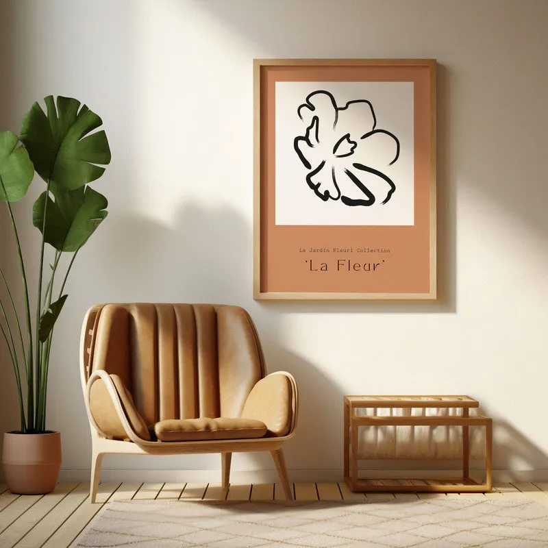 Unfurling Petal Canvas Wall Painting With Brown Frame media 6