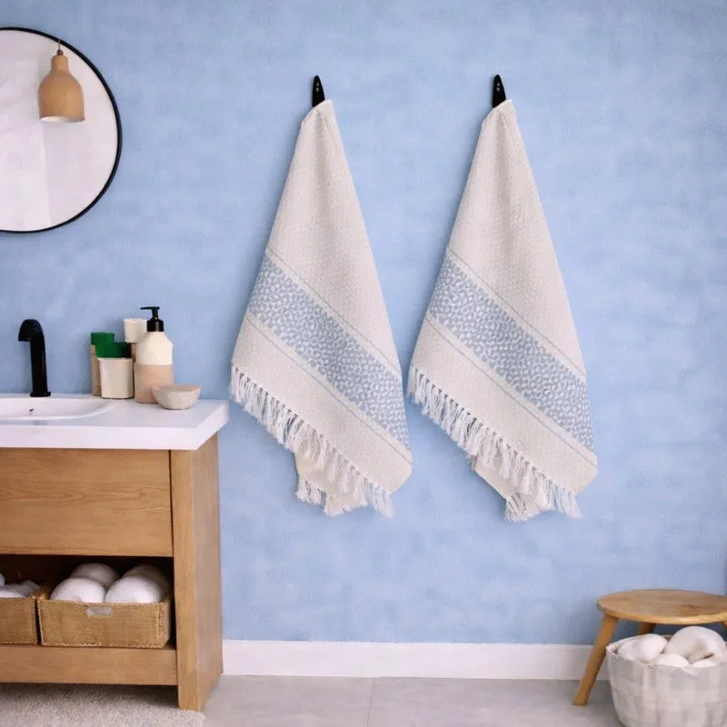 MosacStrip Cotton Hand Towel (Grey) - Set Of Four media 3