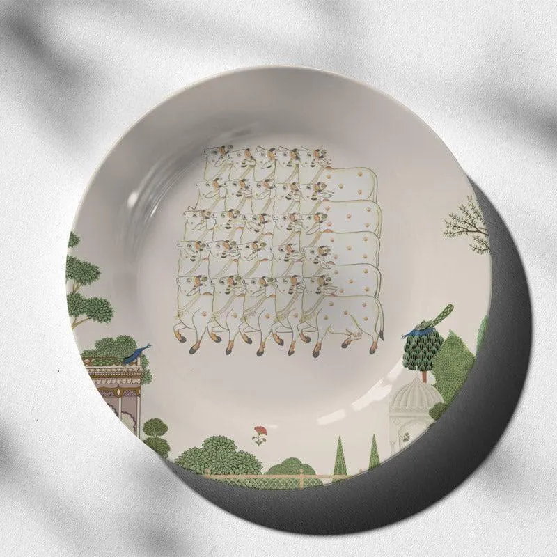 Pichwai Edit Wall Plate - White media 1