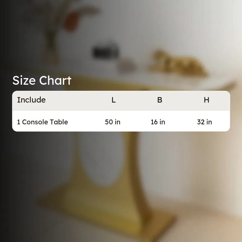 Modern Metal Console Table with Marble Top - Large media 5