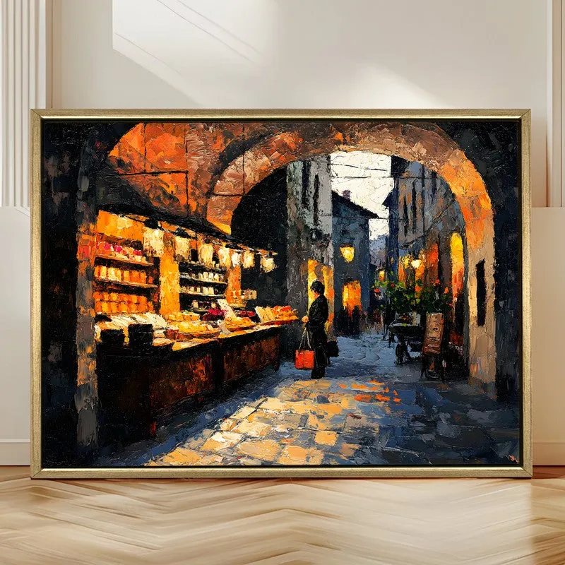 Ancient Alley Canvas Wall Painting With Frame media 4