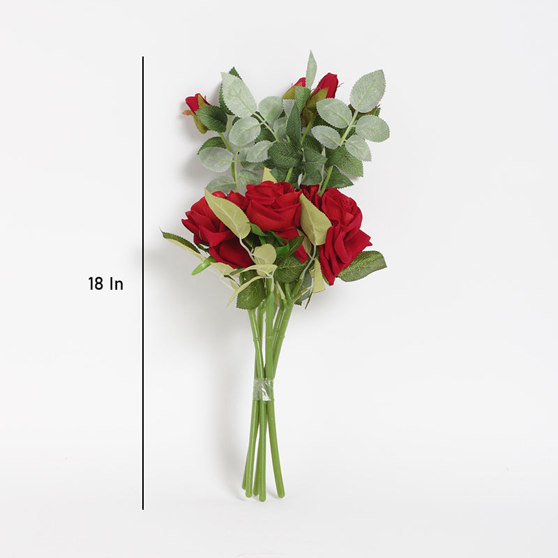 Faux Red Rose Sticks - Set Of Six media 4