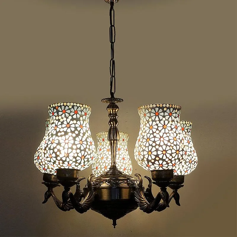 Dinara Mosaic Mayoora Mosaic Golden Antique Ceiling Lamp media 3