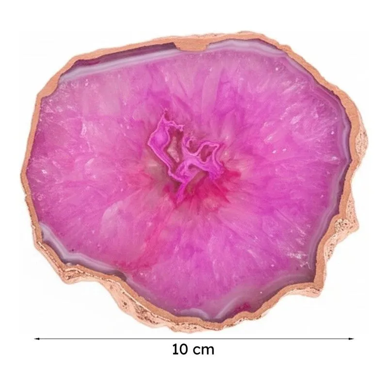 Suzzaine Handcrafted Crystal Agate Coaster (Pink) - Set Of Four media 5