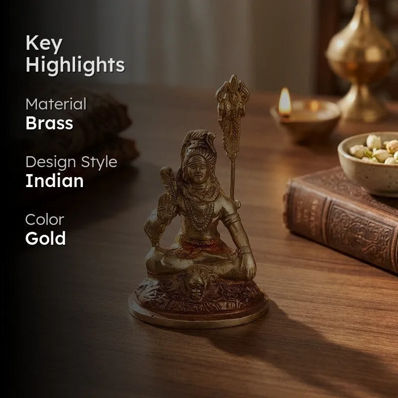 Lord Shiva Divine Brass Idol media 2