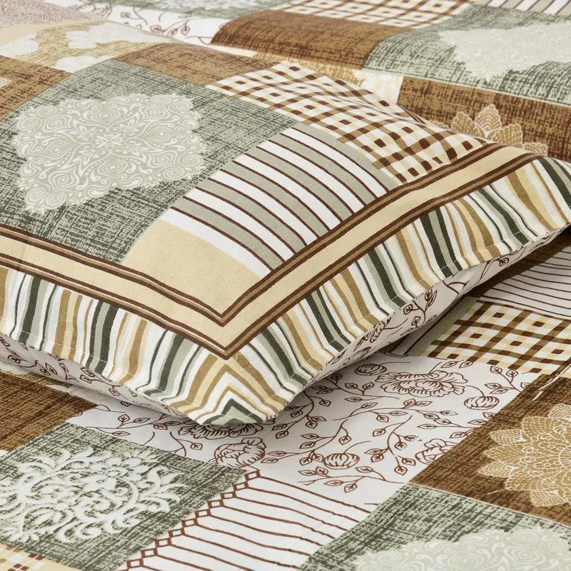Aankhen Ethnic Cotton Bedsheet (Brown,White) - 160 TC media 5