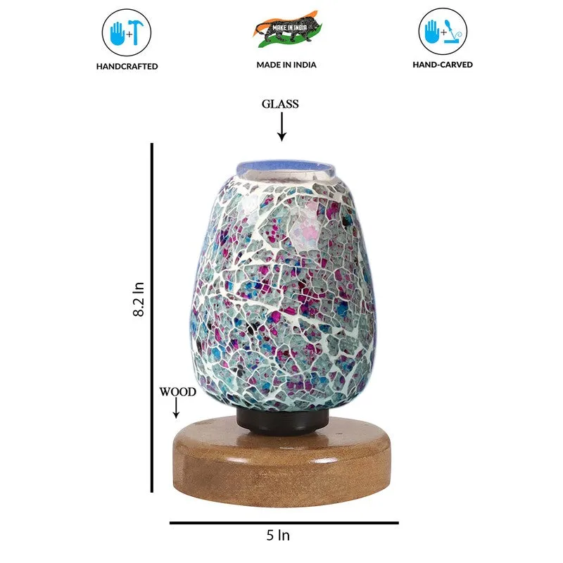 Astryl Glass Table Lamp With Wooden Base - Multicolor media 8