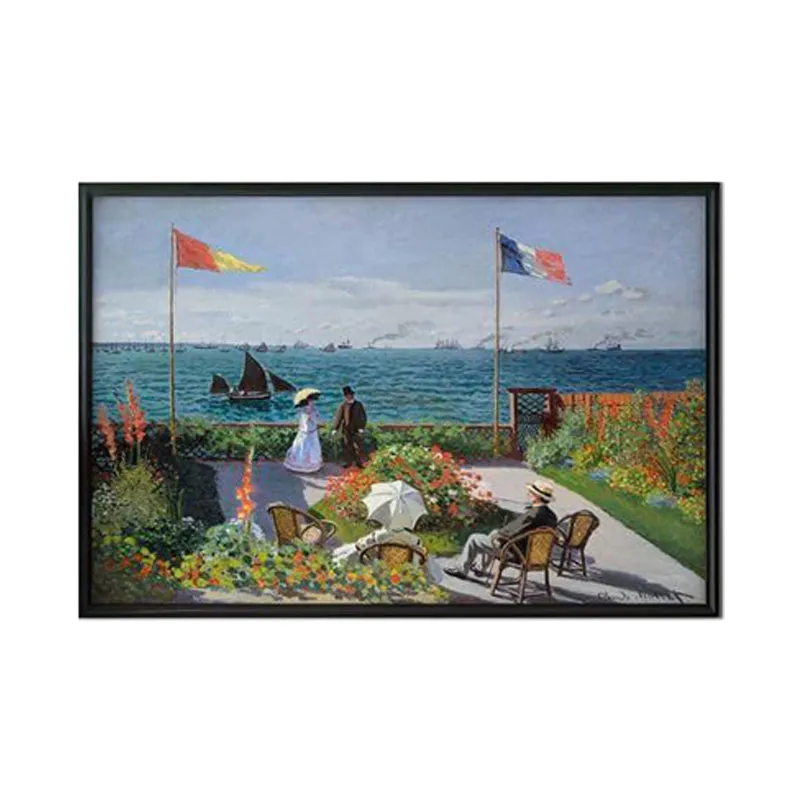 Garden At Sainte Adresse By Claude Monet - Black Frame media 6