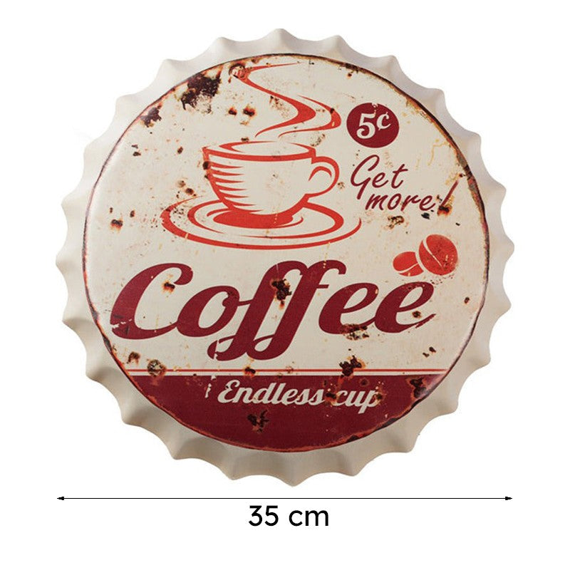 Get More Coffee Endless Cup Bottle Cap Metal Wall Accent media 8