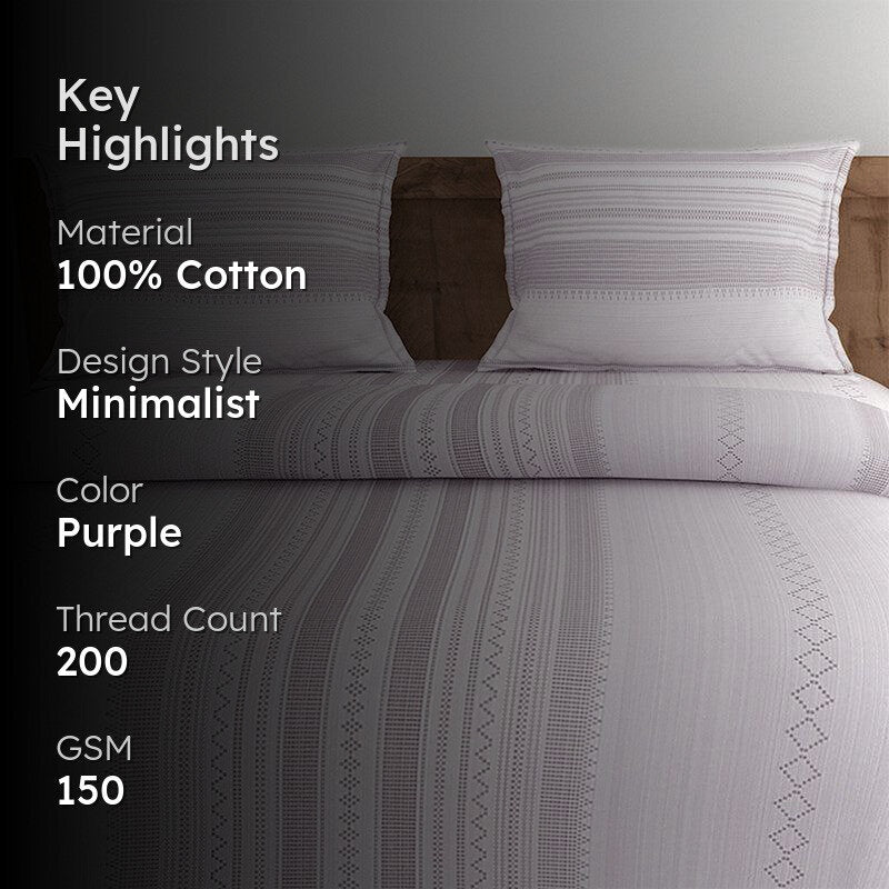 Swayam Twila Striped Bedding Set - Purple media 2