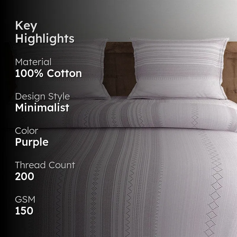 Swayam Twila Striped Bedding Set - Purple media 2