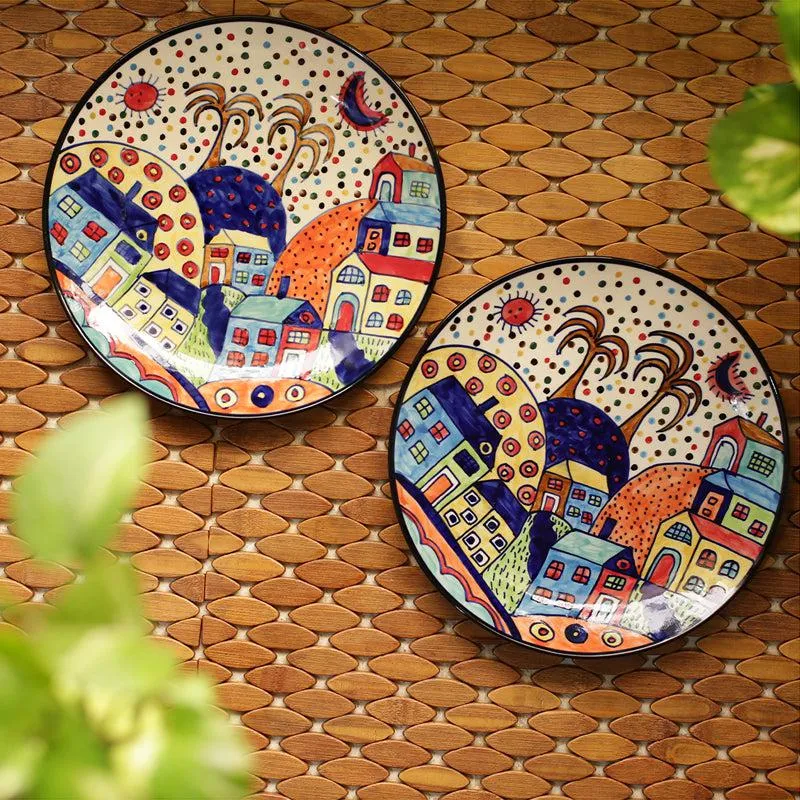 Coastal Cottage Handpainted Ceramic Dinner Plate - Set Of Two media 1
