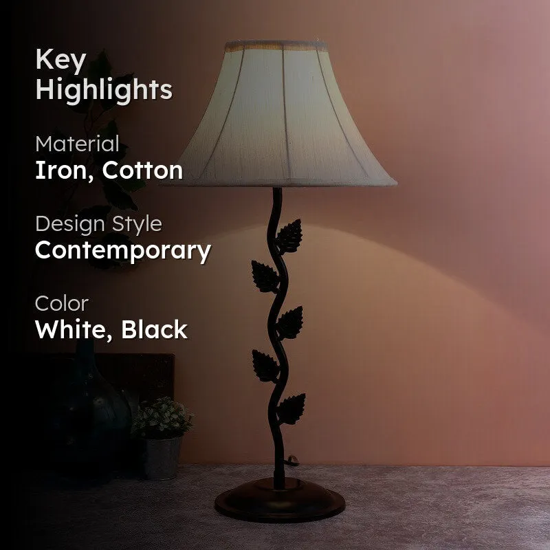 Skyrion Cotton Table Lamp With Iron Base - White media 2