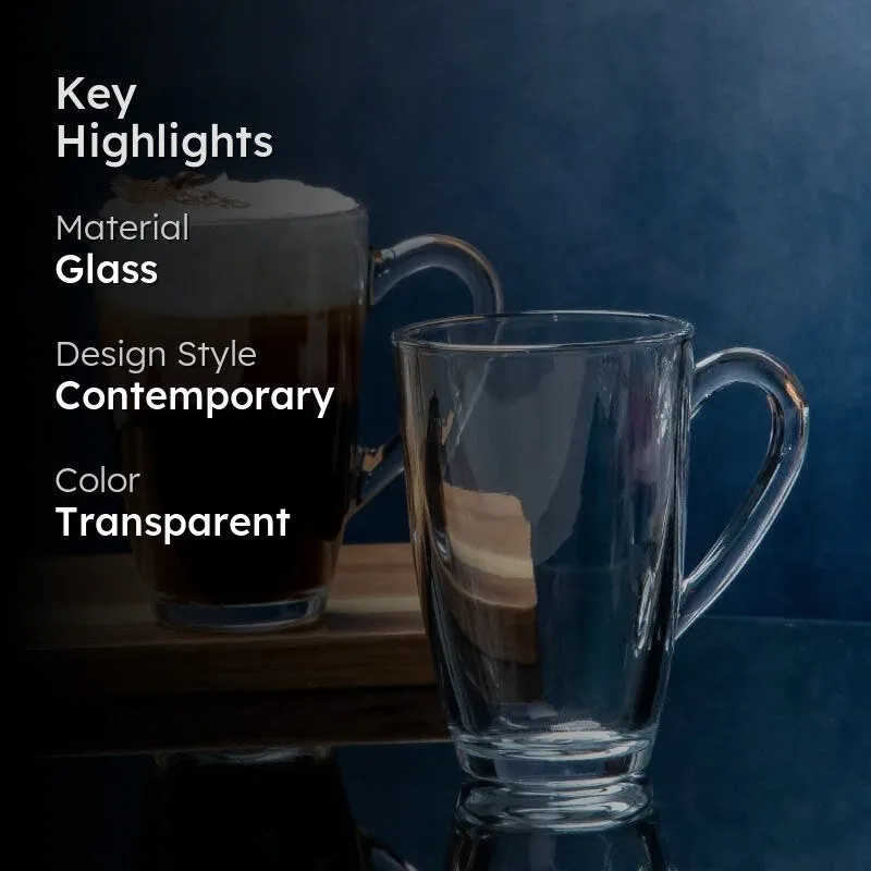 Pasabahce Glass Coffee Mug (325 mL Each) - Set of Two media 2