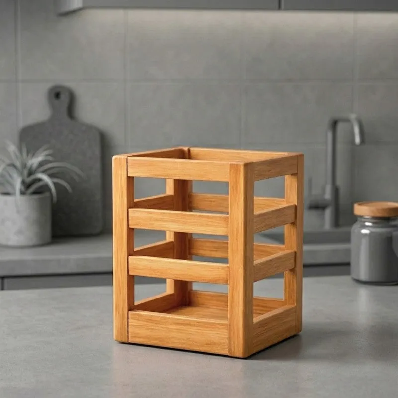 Luxe Grip MDF Rustic Cutlery Stand media 3