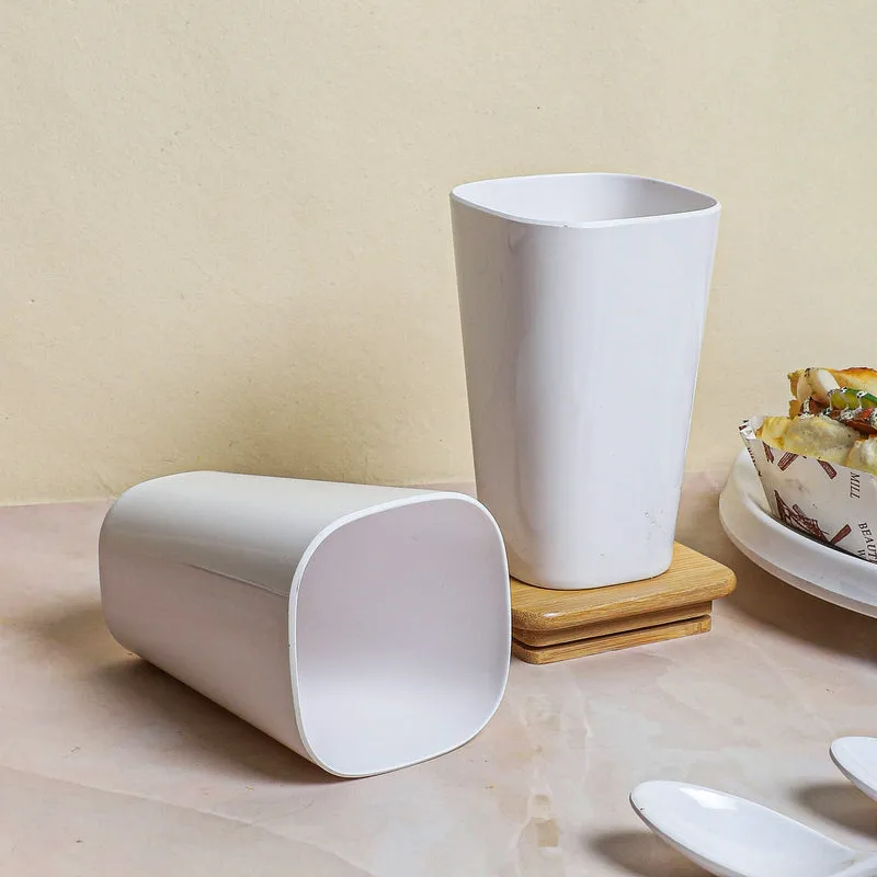 Clement Melamine Tumbler (White/450 ml) - Set Of Two media 3