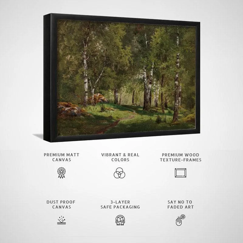 Birch Grove Canvas Wall Painting - Black Frame media 6