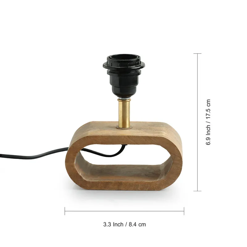 Leto Handcrafted Mango Wood Table Lamp - Brown,Ivory media 4