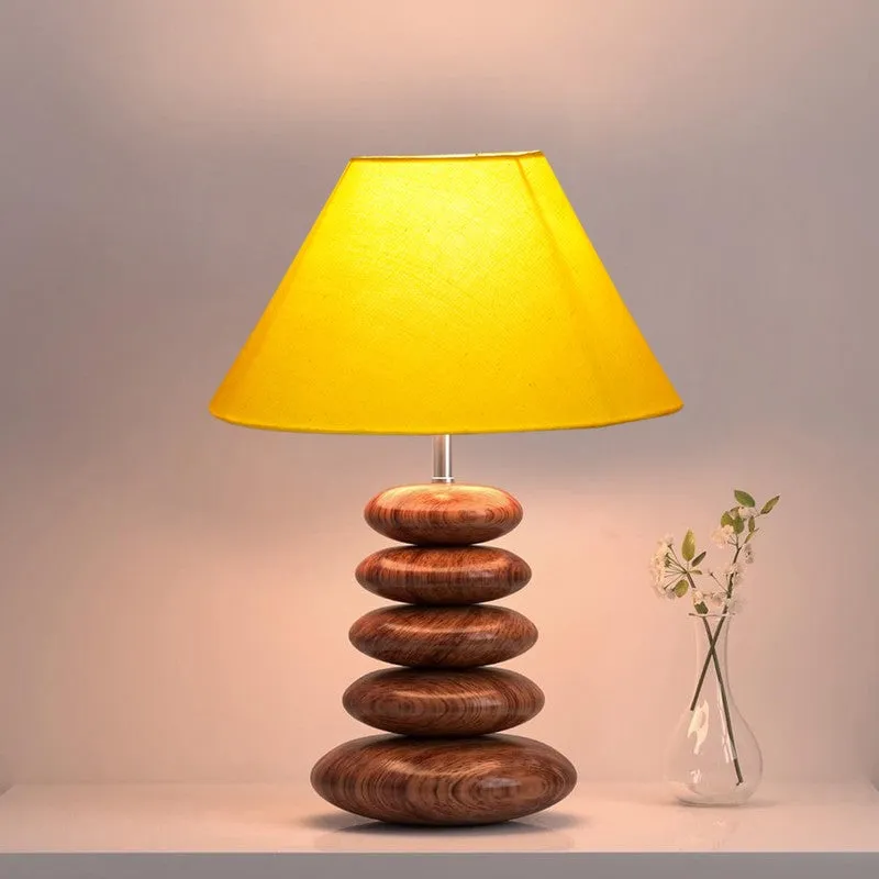 Luvora Cotton Table Lamp With Wooden Base - Yellow media 5